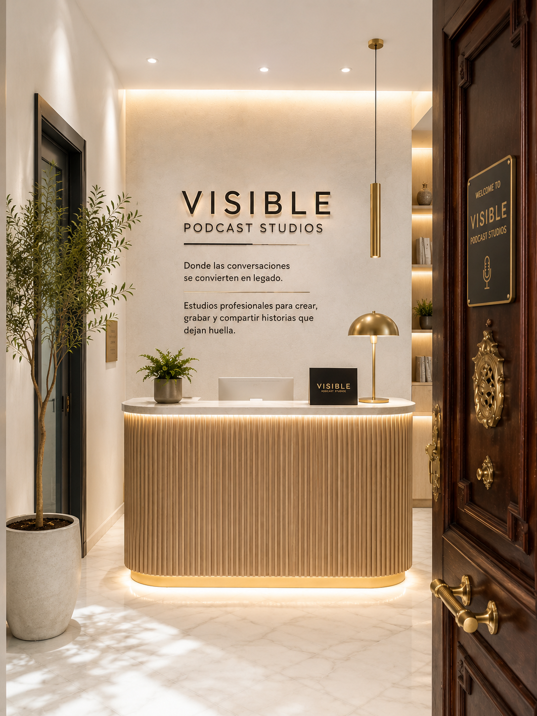 Recepción de VISIBLE Podcast Studios en Barcelona
